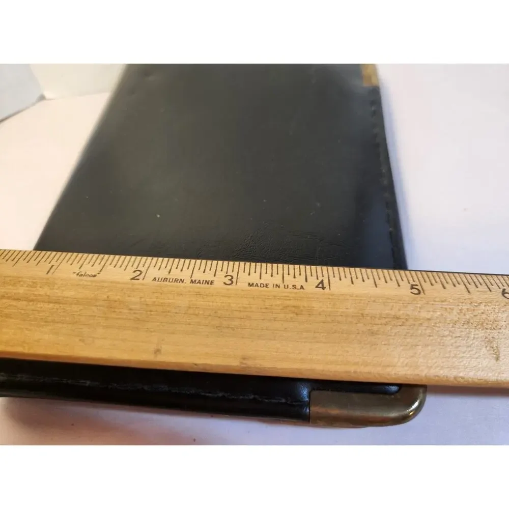 FOLEY'S Address Book Black & Gold Brass Trim Vintage