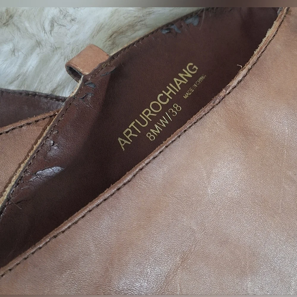 Arturo Chiang Brown Leather Knee-High Boots Sz. 8