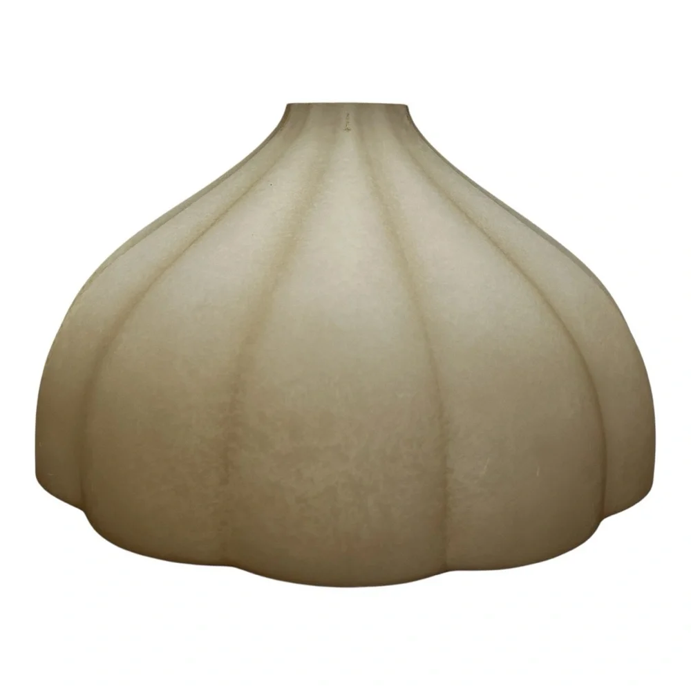 Torchiere Floor Lamp Glass Shade REPLACEMENT Amber Alabaster Fluted Clam Shape