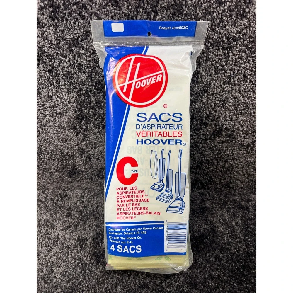 4010003C- Hoover Type C Genuine OEM Vacuum Cleaner 4 Bags Bottom Fill Uprights