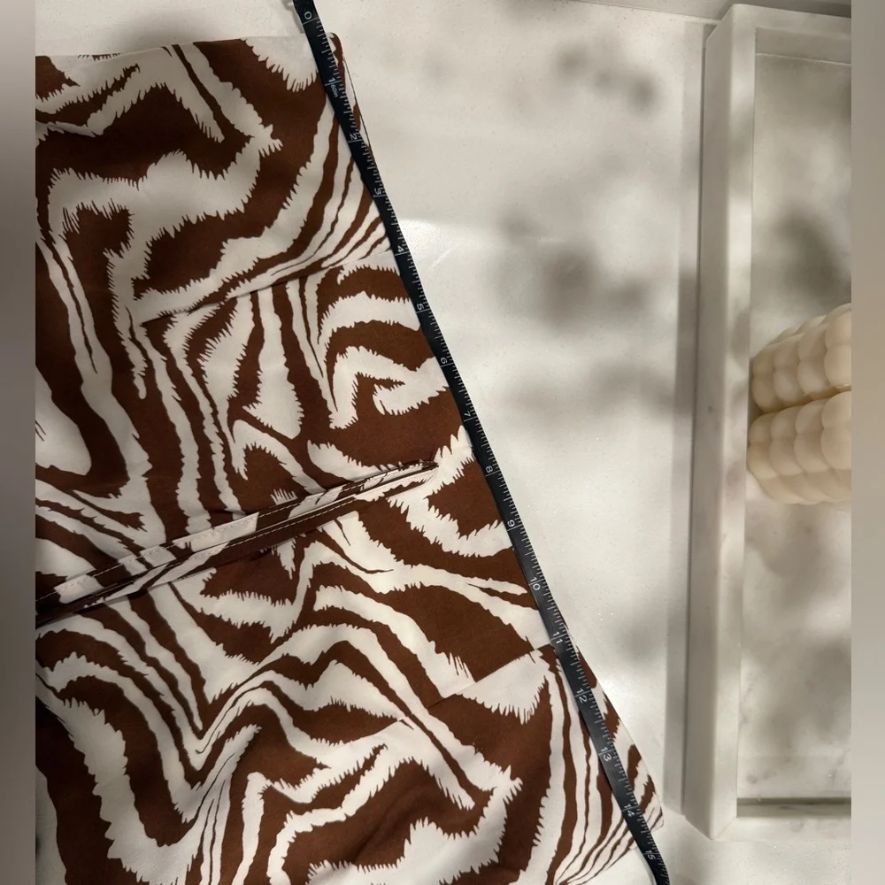 Missguided zebra print tie waist midi skirt with slit (size 6/M)