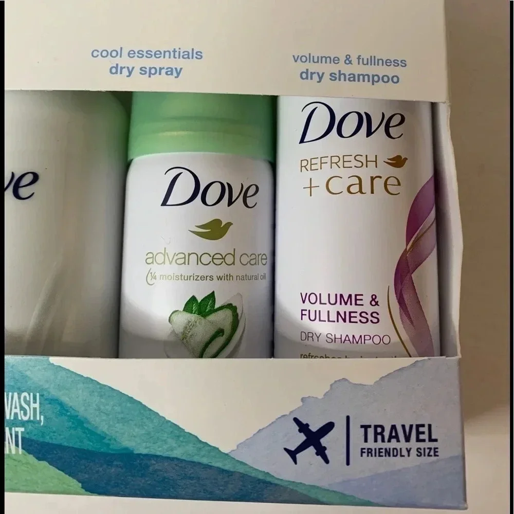 DOVE Body Wash & Beauty Essentials Travel Size Head to Toe Skin Care New