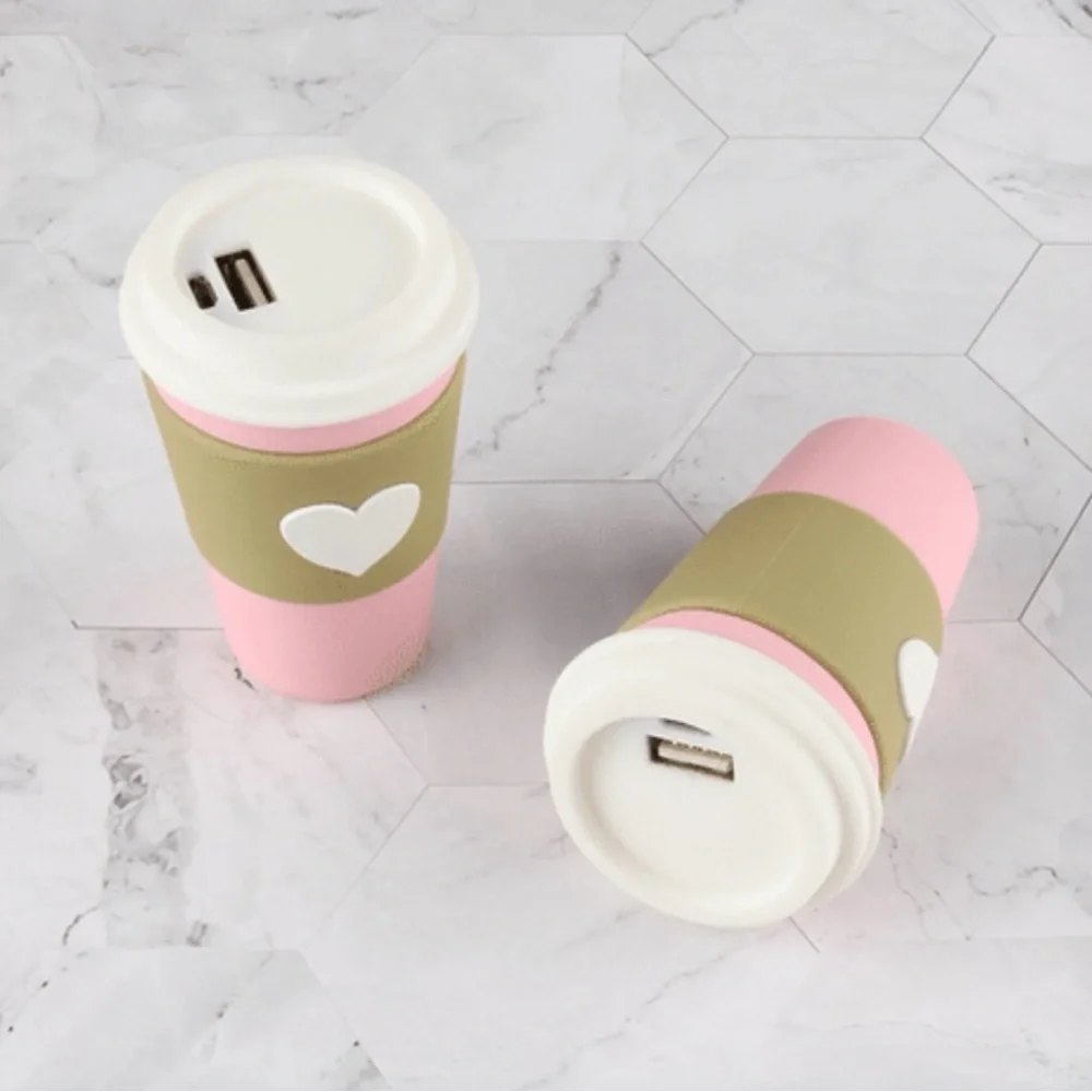 CLOUDNOLA Pink Coffee Cup Shaped Charging Bank - NEW IN BOX!