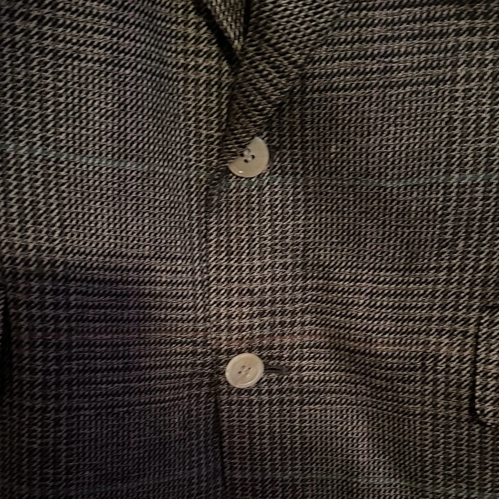 Bill Blass Checkered Blazer in Brown and Gray