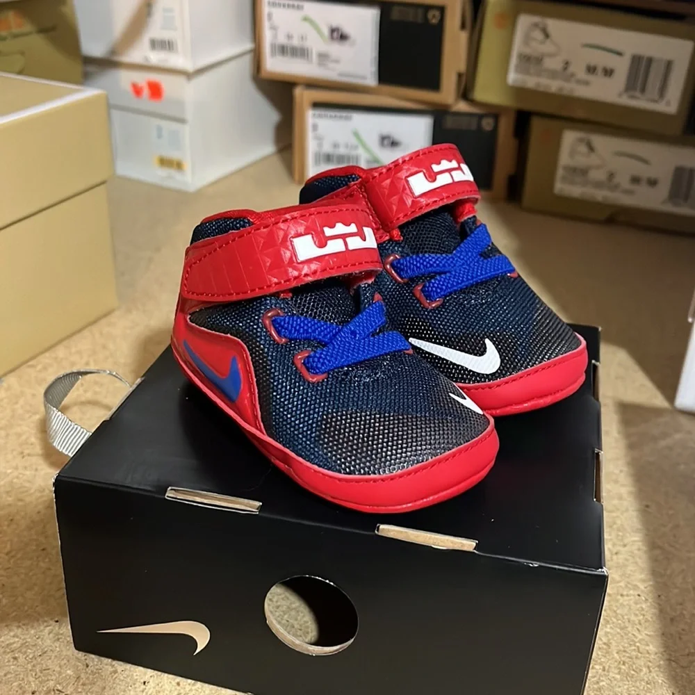 Nike Lebron XII Shoes Sneakers Baby Crib Infant Size 2 new 685191 601 Size 2C