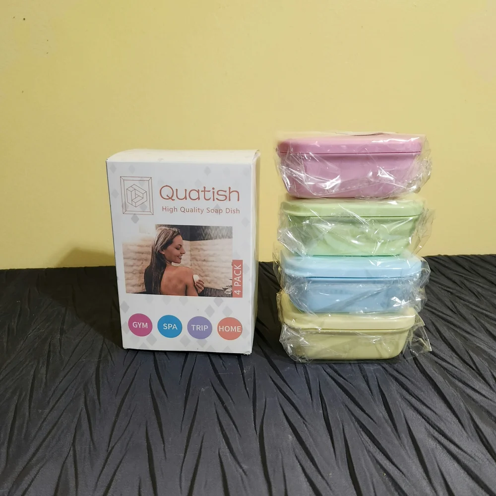 Quatish Pastel Travel Soap Dish Set