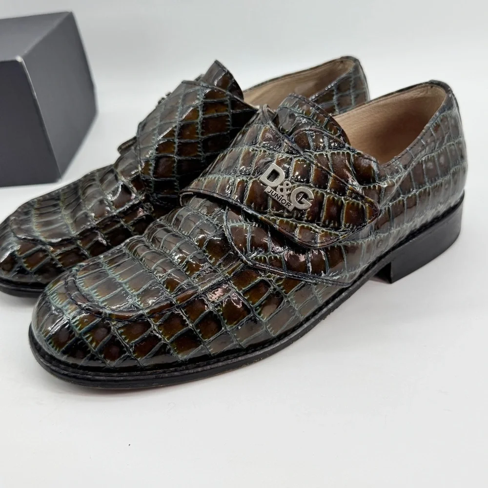 Dolce & Gabbana Junior Loafers Croc Brown EU 40 US‎ 6 Women 7.5