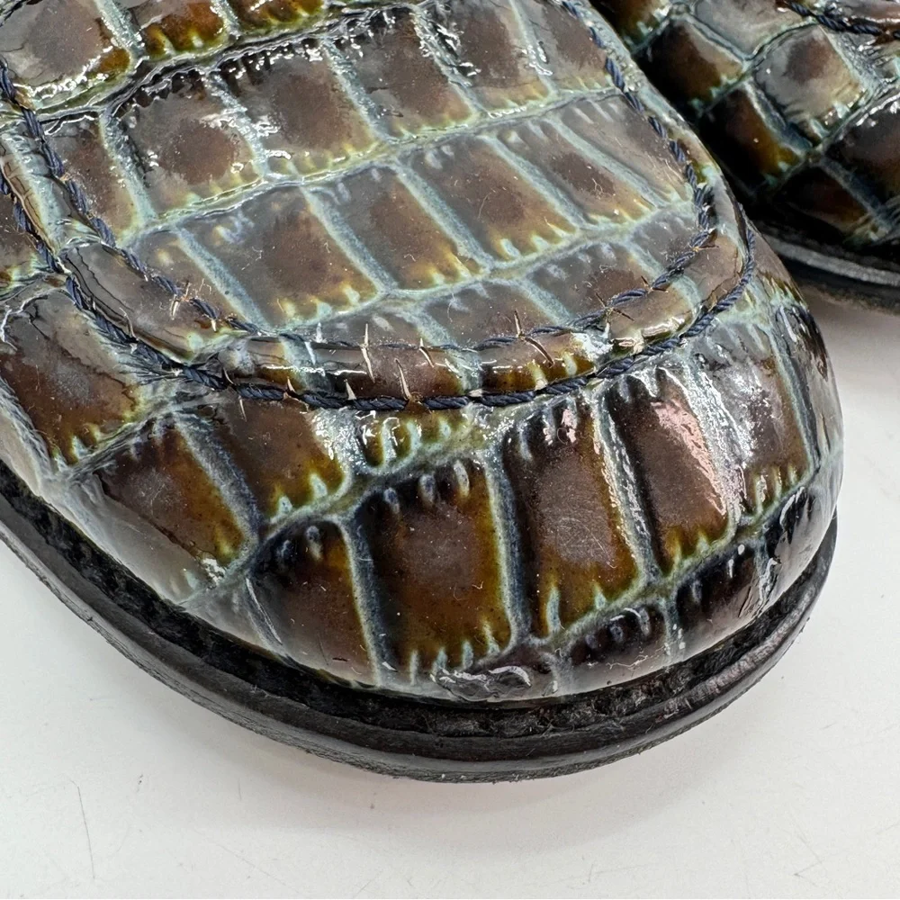 Dolce & Gabbana Junior Loafers Croc Brown EU 40 US‎ 6 Women 7.5