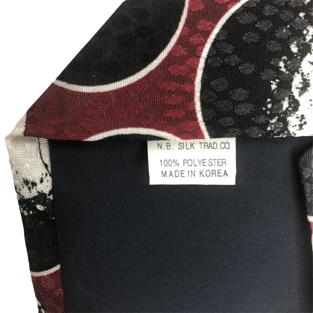 Burgundy, Black, and White Golf Ball Tie