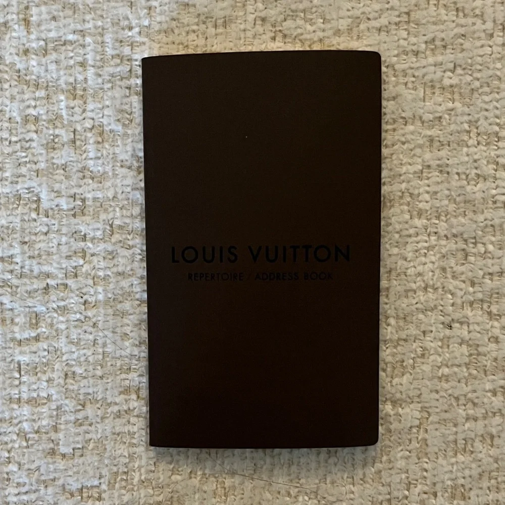 Louis Vuitton Dark Brown Vintage Address Book w/Gold Trim on Exterior of Pages