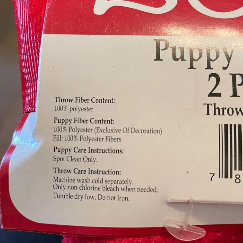 Puppy with throw two piece set NWT