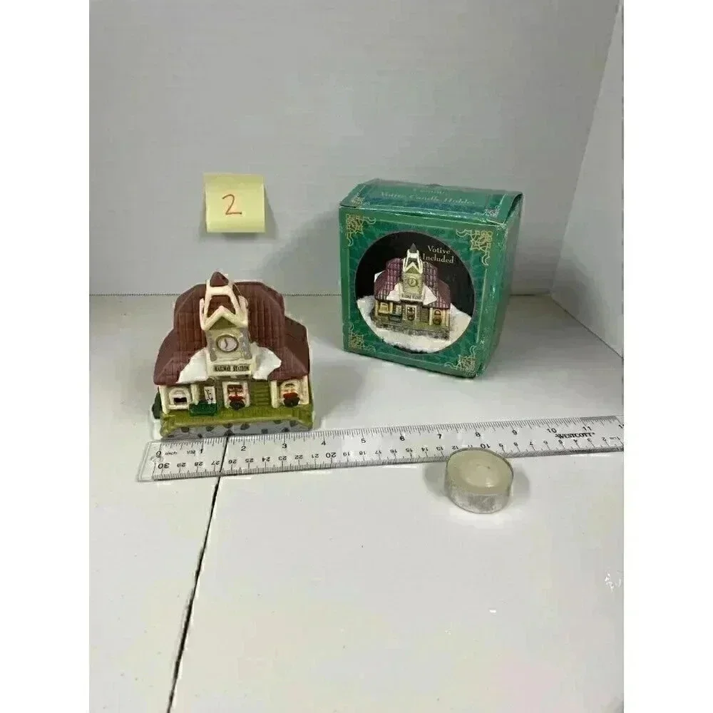 Giftco Inc Ceramic Train Station Votive Candle Holder