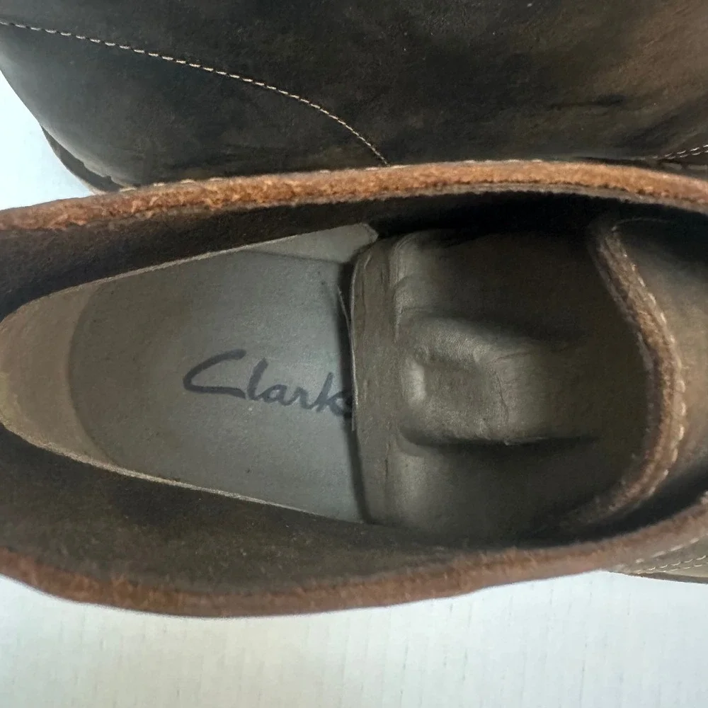 Clarks Desert Boots Mens 13 Bushacre 2 Ankle Brown Leather Lace Up Chukka Shoes