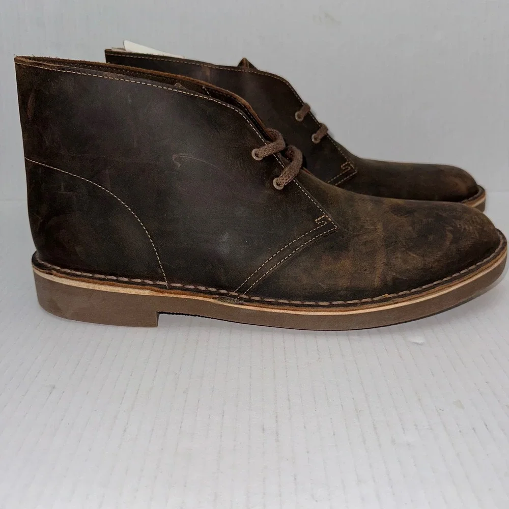 Clarks Desert Boots Mens 13 Bushacre 2 Ankle Brown Leather Lace Up Chukka Shoes