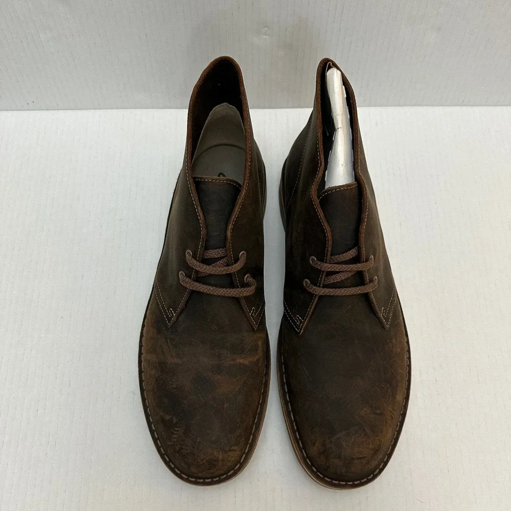 Clarks Desert Boots Mens 13 Bushacre 2 Ankle Brown Leather Lace Up Chukka Shoes