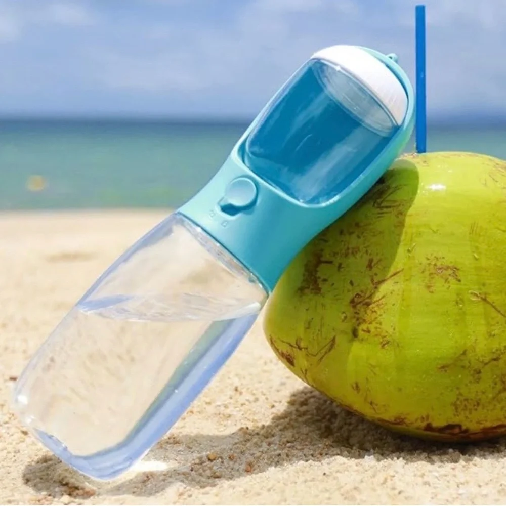 Portable Pet Water Bottle w/ Food Container