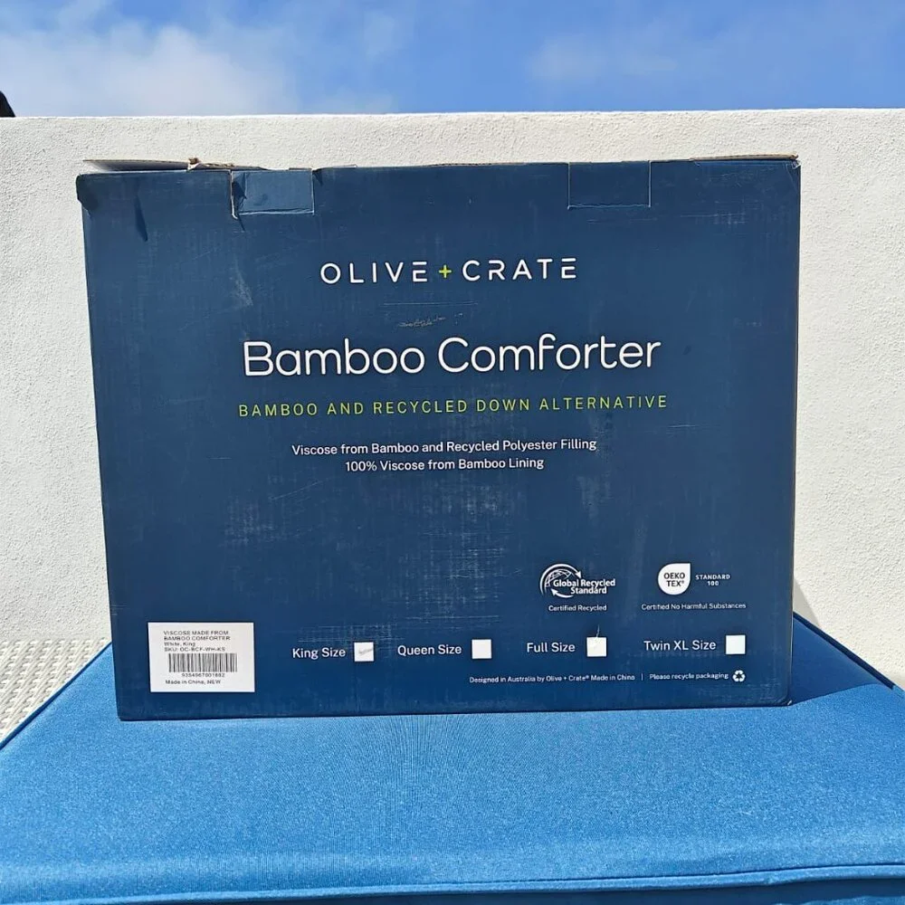 Olive Crate Viscose from Bamboo QUEEN Cooling Comforter Duvet Insert [DISPLAY]