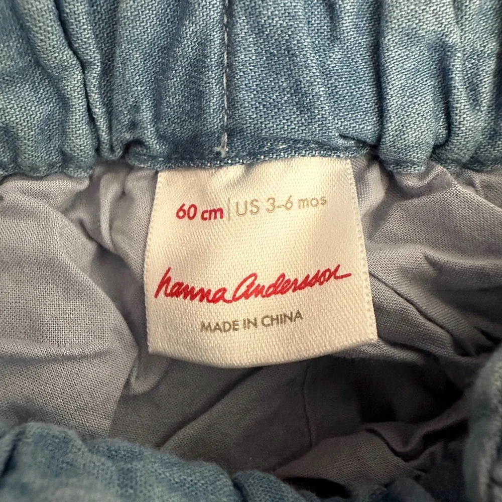 Hanna Andersson Blue Denim Bloomers with Embroidery