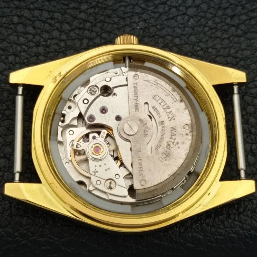 Vintage 1987 Citizen Automatic Mens Gold Watch W/daydate & Blue accents