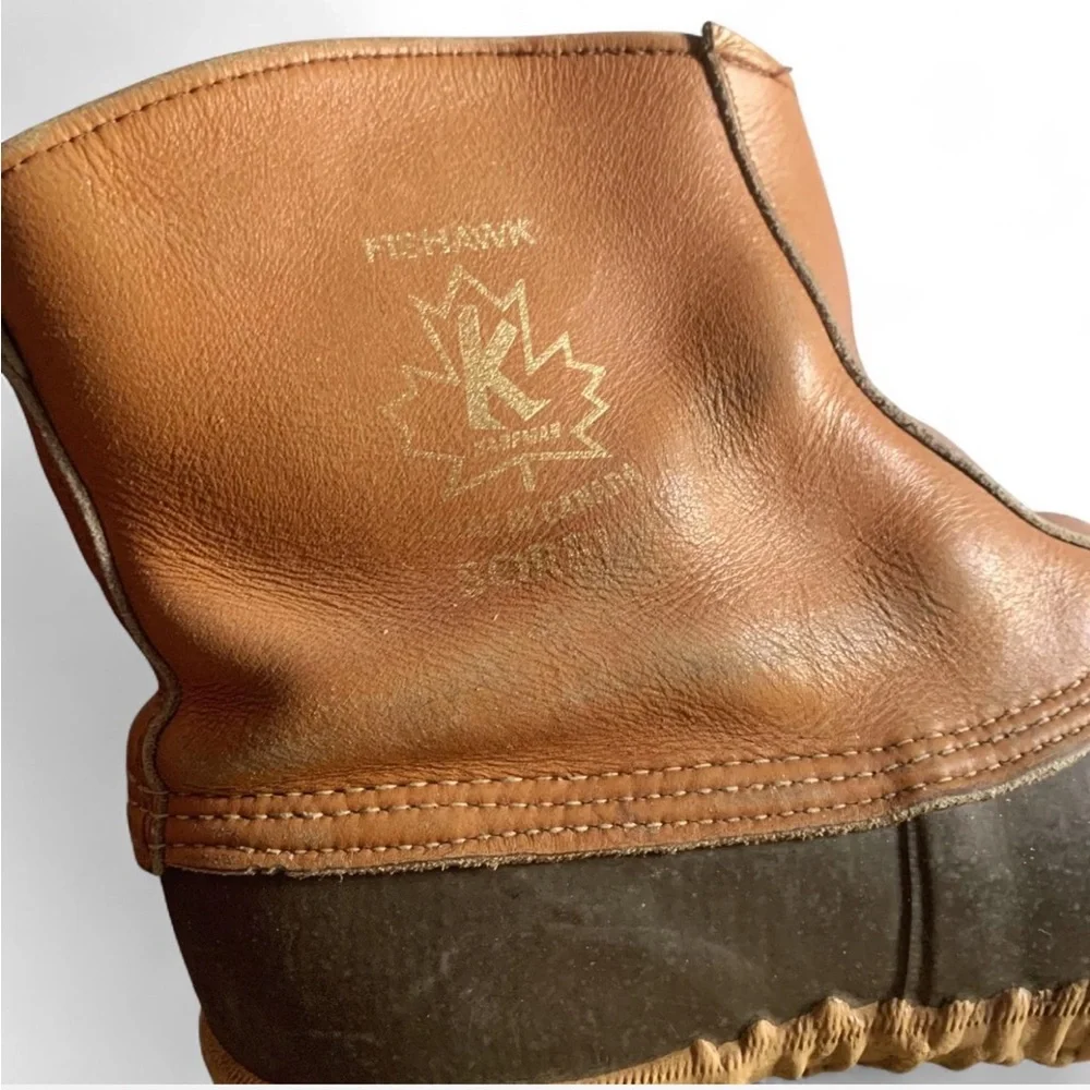 Vintage Sorel Fishhawk 70s Style Canadian Duck Boot Pull On Size 12