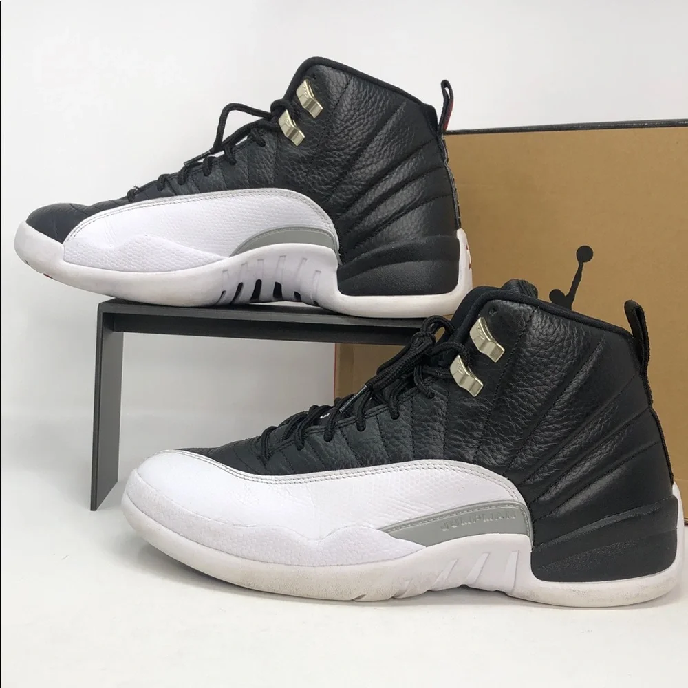 Air Jordan 12 Retro Playoffs CT8013-006 Black Varsity Red Sneakers - Size 10