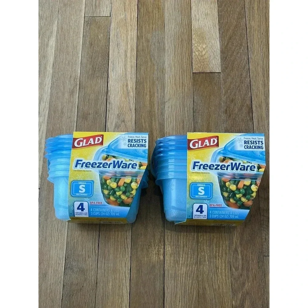 Glad Freezerware 8 Small Containers S With Lids BPA Free Freezer Ware 2 Packs