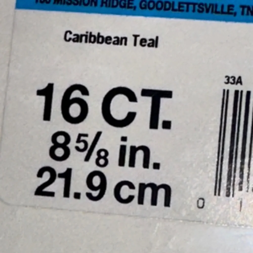 Teal Party Plates Caribbean Teal 16 Count