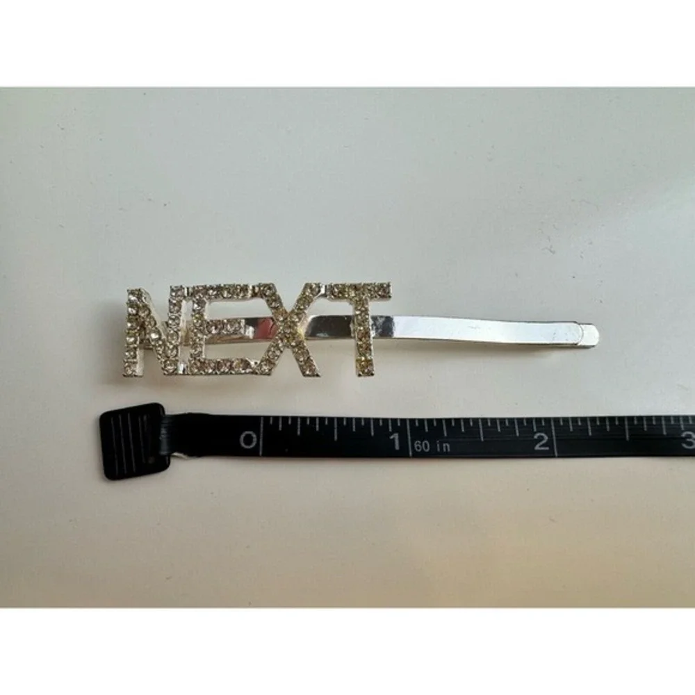 NEXT Rhinestone Hair Clip Silver Gold Tone Statement Hair‎ Accessory Y2K J-01