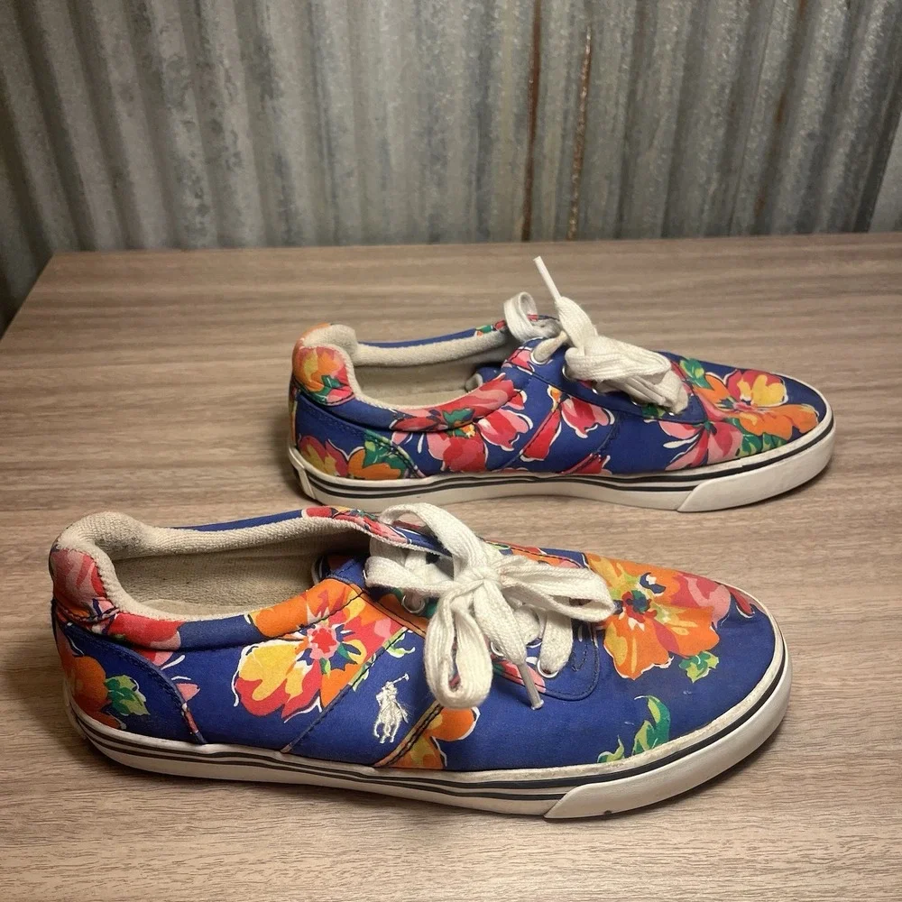 Polo Ralph‎ Lauren Women's Floral Sneakers Shoes US 4.5