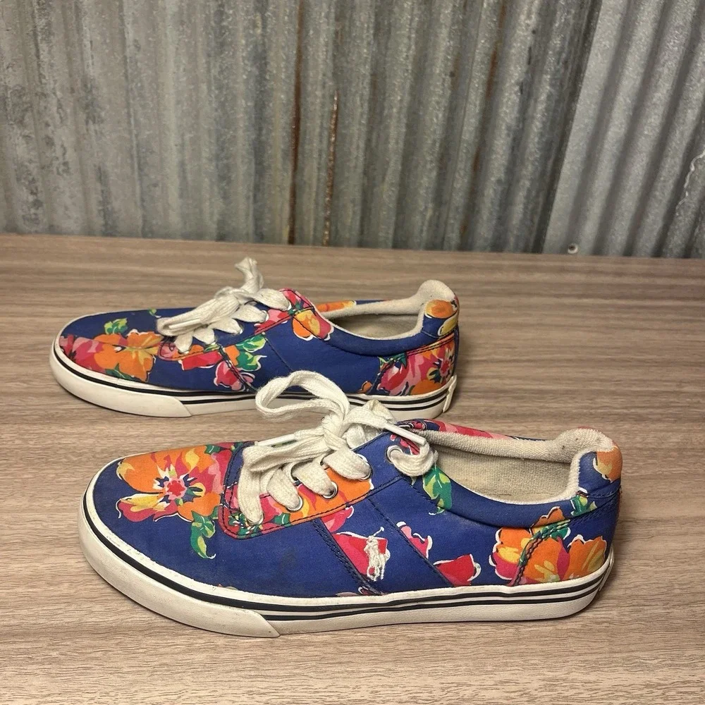 Polo Ralph‎ Lauren Women's Floral Sneakers Shoes US 4.5