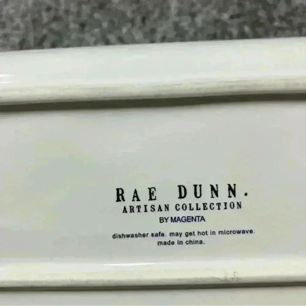 Rae Dunn Coffee Tea Cocoa Chai Tray Platter Ceramic Serving Dish Trinket Dish