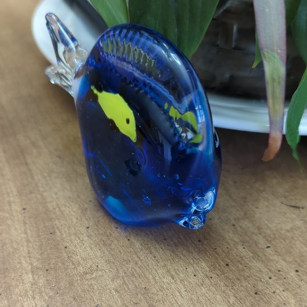 Blue Glass Fish Figurine