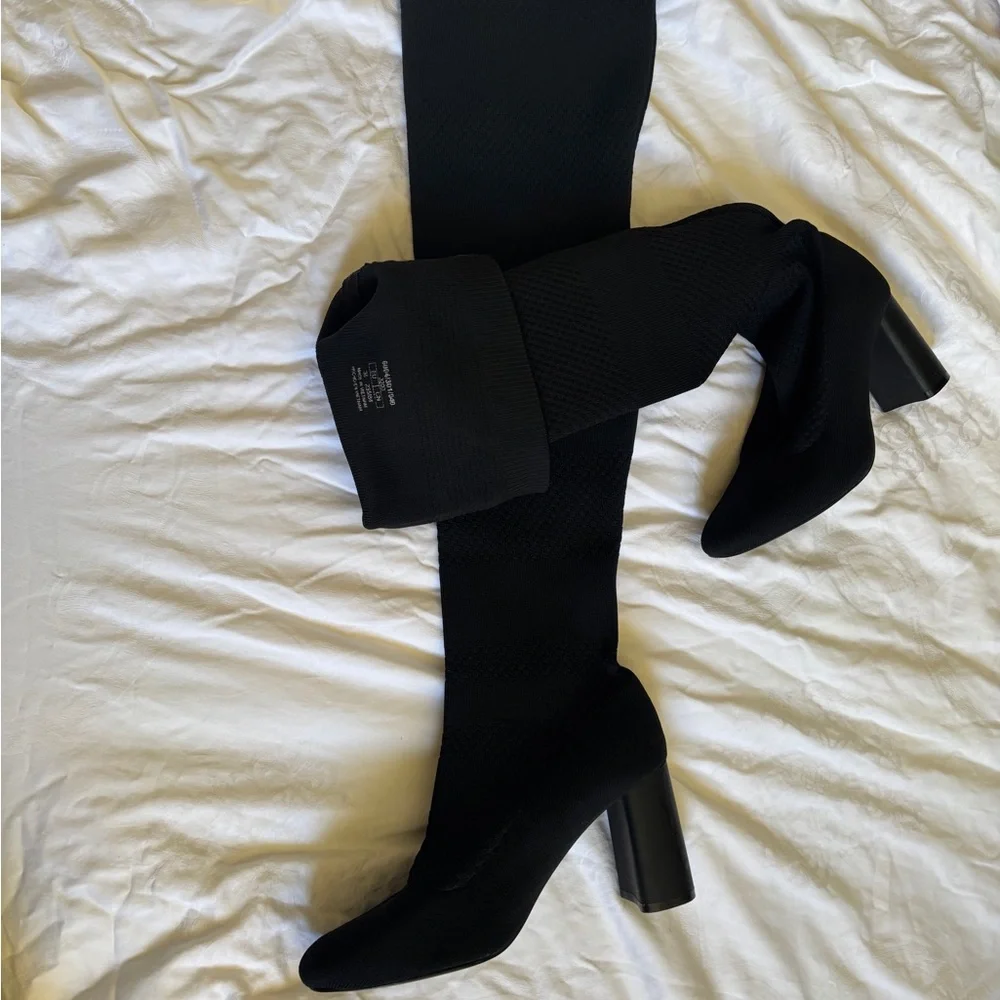 Zara Black Over-the-Knee Boots