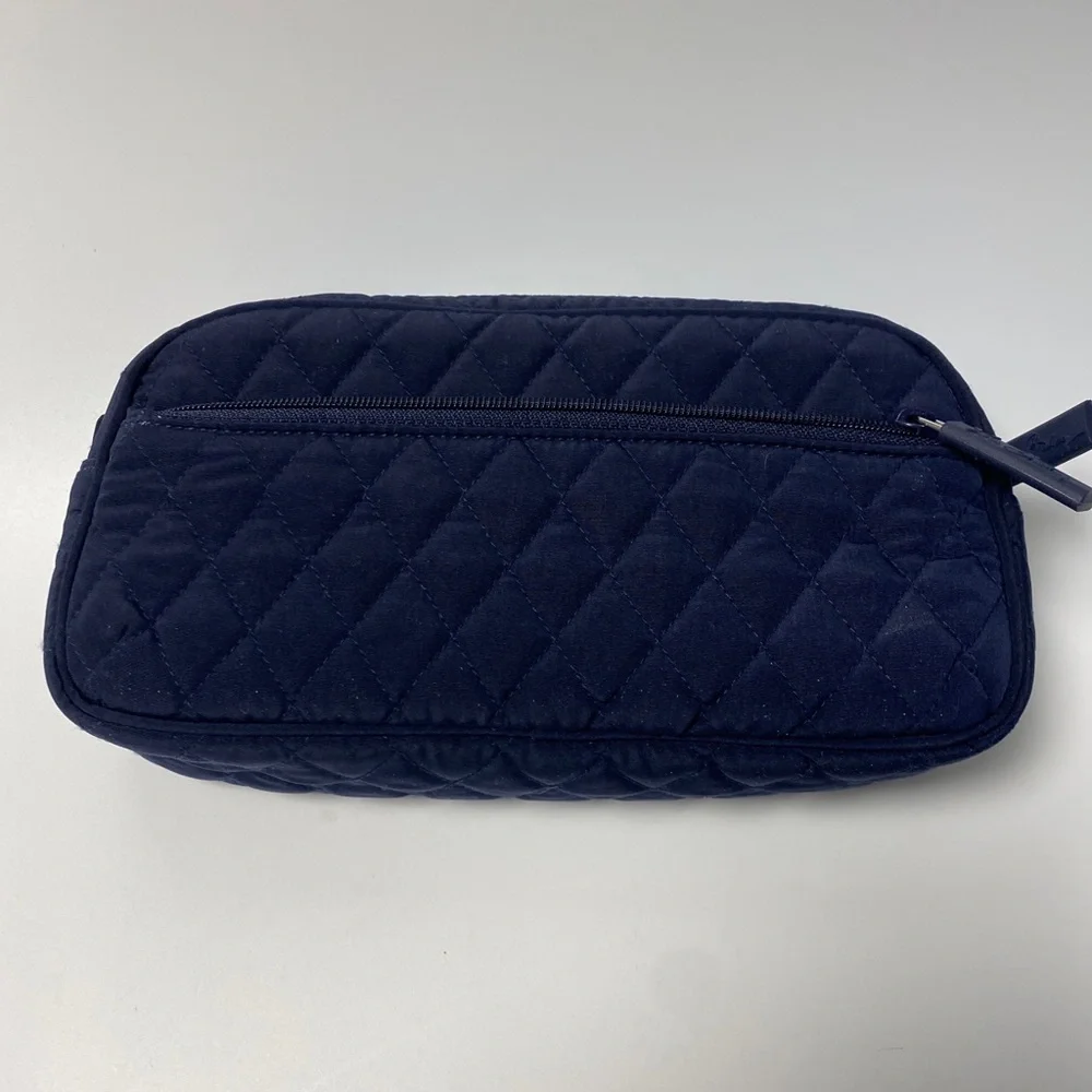Vera Bradley X Lilly Medical Cosmetic Bag Classic Navy Blue Quilted NWOT