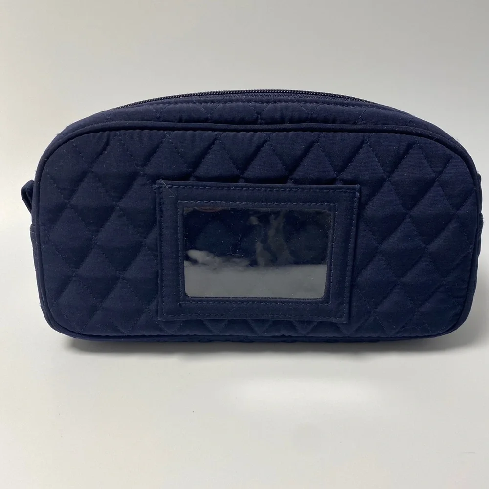 Vera Bradley X Lilly Medical Cosmetic Bag Classic Navy Blue Quilted NWOT