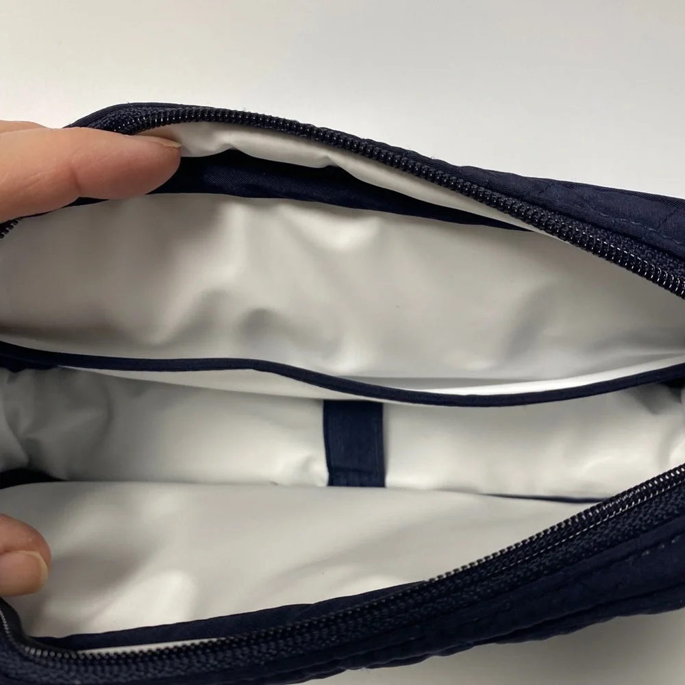 Vera Bradley X Lilly Medical Cosmetic Bag Classic Navy Blue Quilted NWOT