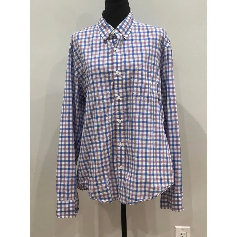 J. Crew XL Purple/Blue/White Collared Long Sleeve Slim Fit Button‎ Down