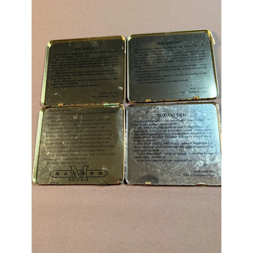 Lot of 4 Macanudo Exquisite Cigars Box Lids Only Collectors Vintage
