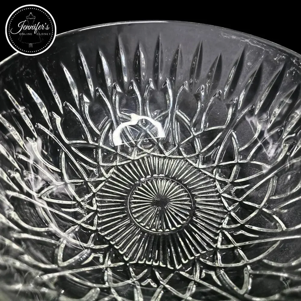 Pasari Indonesia Vintage Pretzel Clear Pressed Glass Serving Bowl