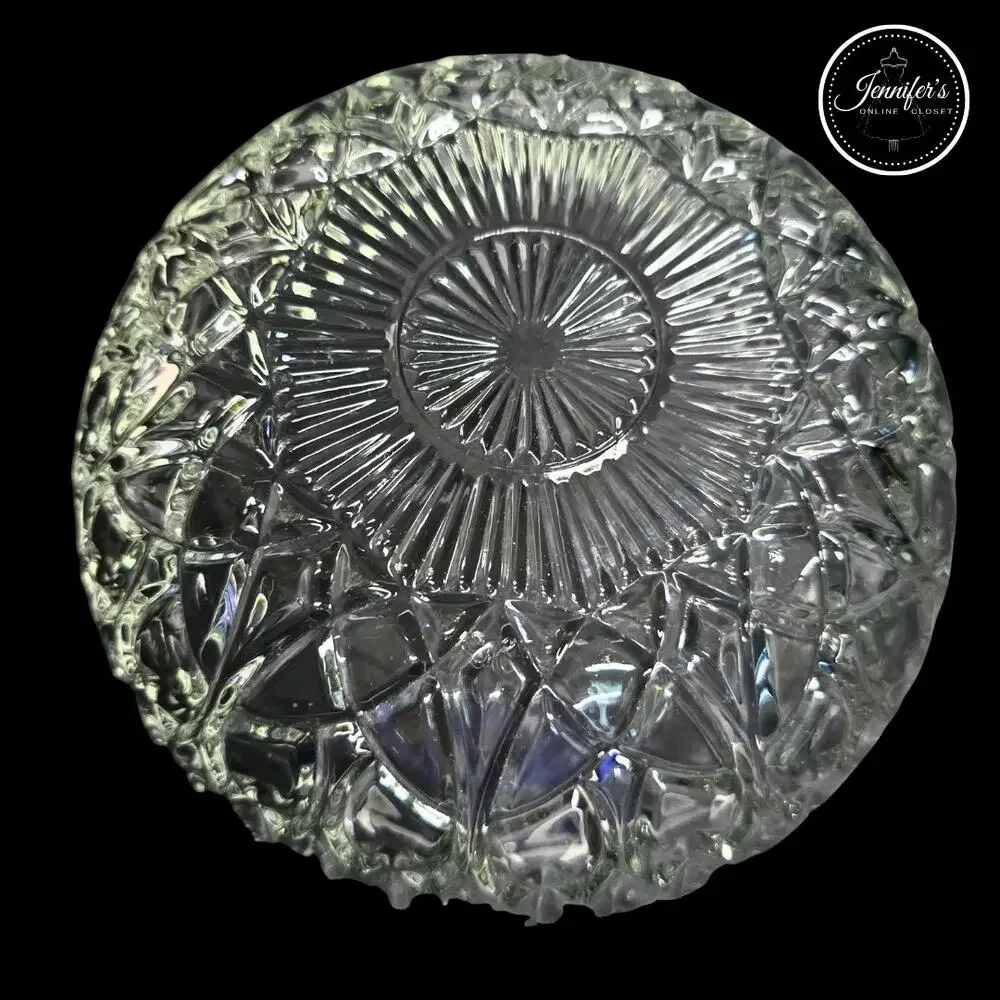 Pasari Indonesia Vintage Pretzel Clear Pressed Glass Serving Bowl