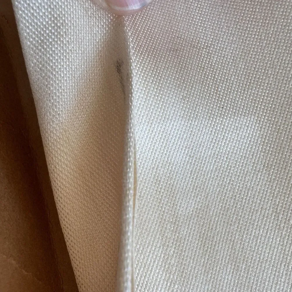 Vtg Table Damask Ivory Tablecloth 64x84 Hand Hem Japan Combed Mercerized‎ Yarns