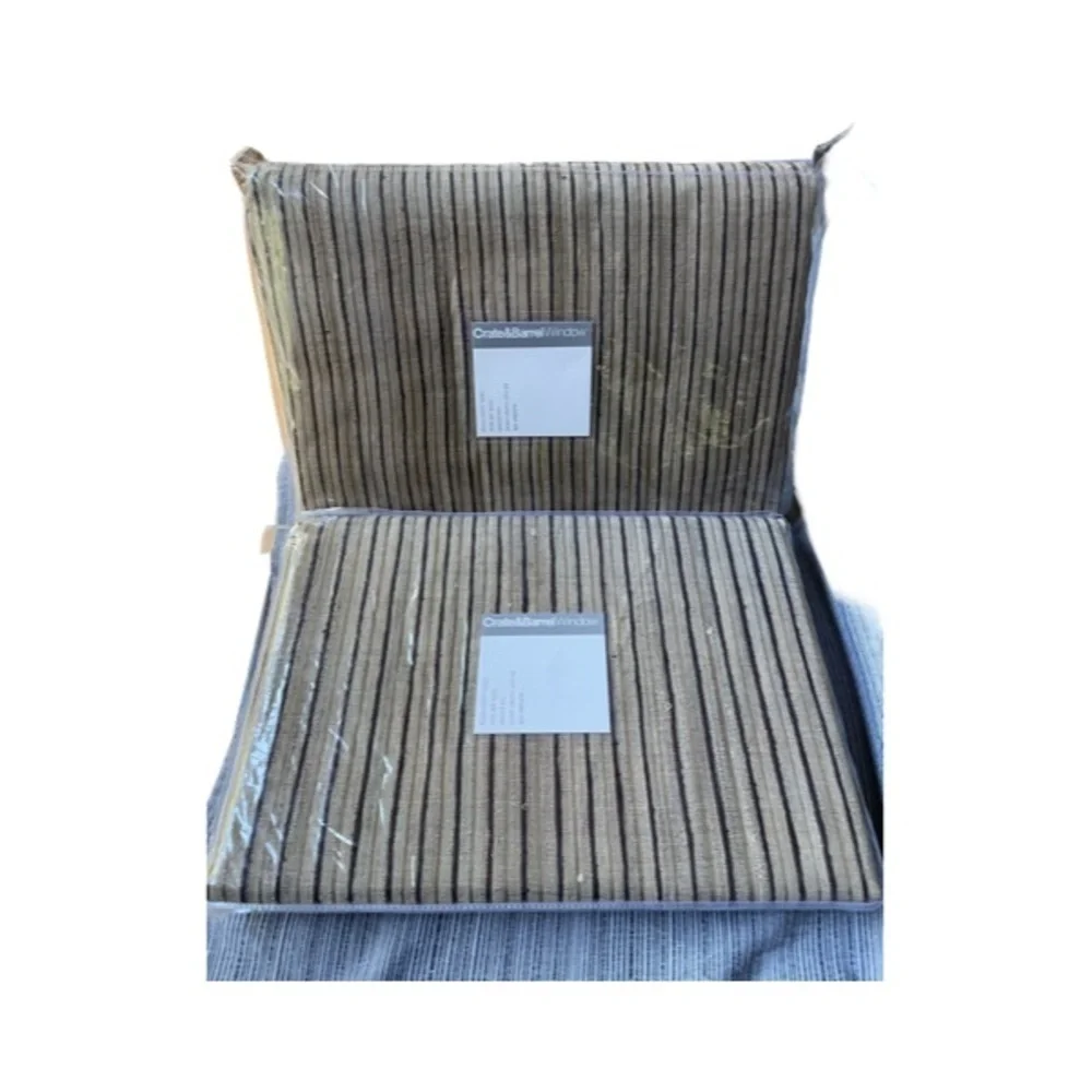 NWT Crate and Barrel Set of Two Sundari Silk w/Cotton Lined Rod Pocket Curtains