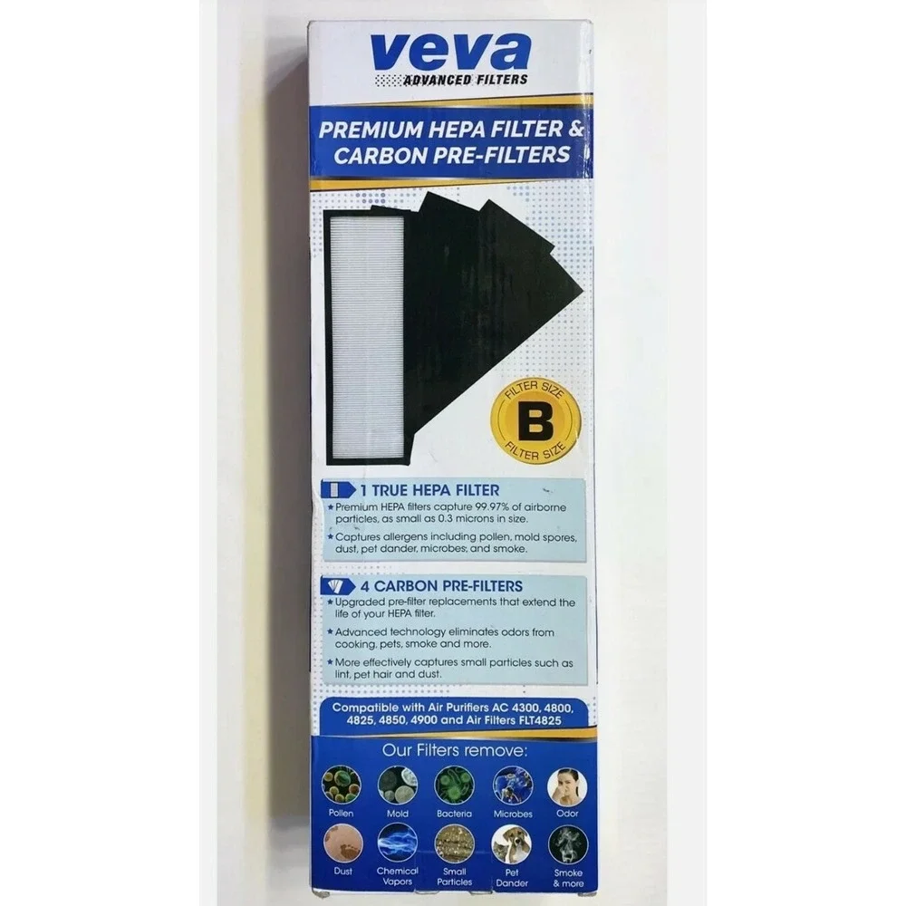VEVA Advanced Filters Premium Hepa Filter 4 Activated Carbon Pre Filters Size B