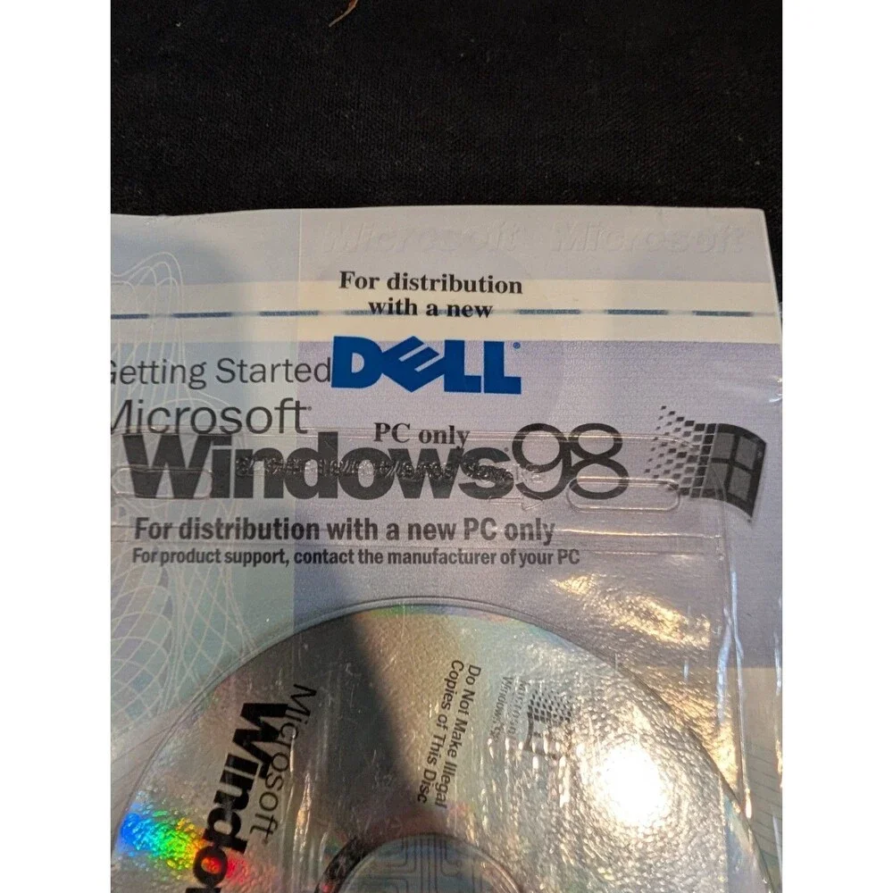 Microsoft Windows 98 OEM (Dell Edition) – Factory Sealed – Manual & CD