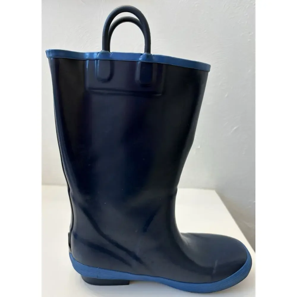 L.L.Bean Kids' Puddle Stompers Rain Boot Blue Size 3 Waterproof Outdoors