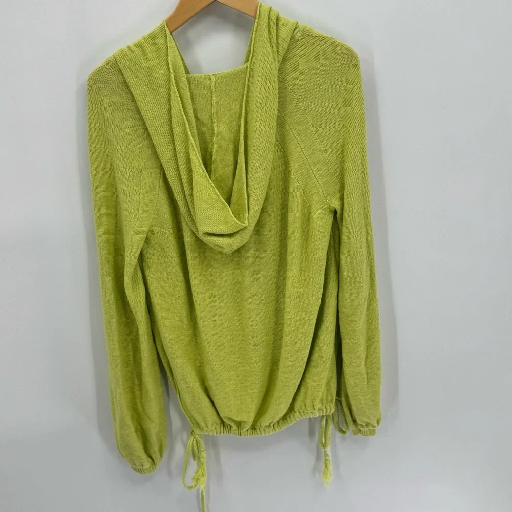 Free People Optimistic Linen Blend Sweater Lime Green Size XS