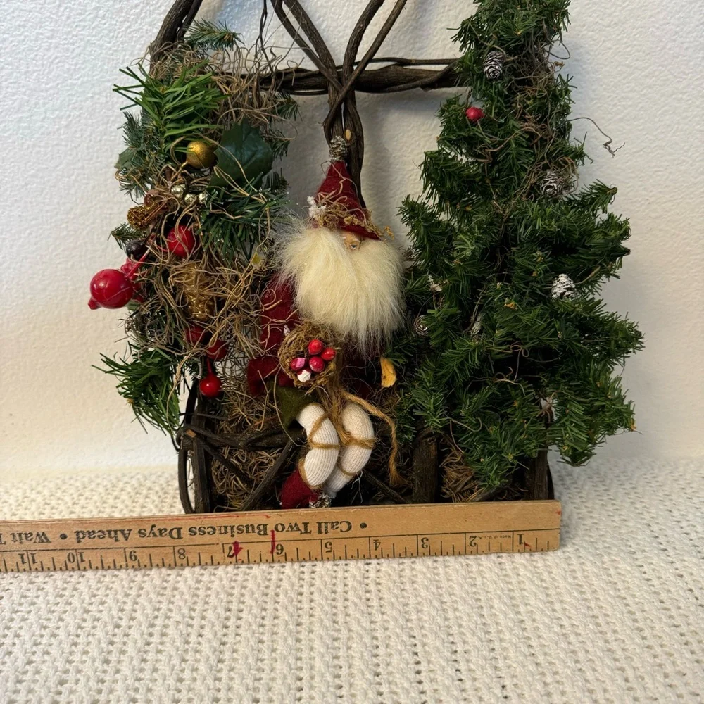 Vintage Festive Christmas Decoration – Greenery with Red Accents Holiday Décor