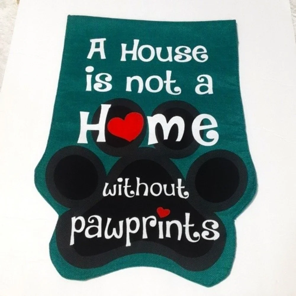 Dog Lover Paw Prints Garden Flag Home Decor Sign Dog Mom Outdoor Yard Banner