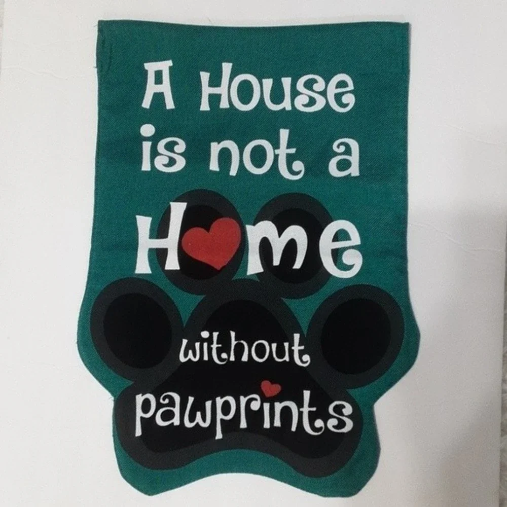 Dog Lover Paw Prints Garden Flag Home Decor Sign Dog Mom Outdoor Yard Banner