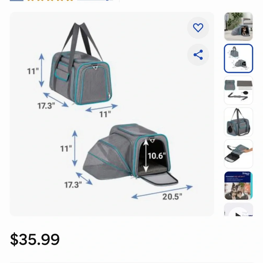 Frisco soft pet carrier brand new
